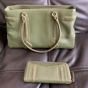 Cole Haan leather tote and wallet matching set